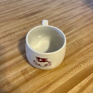 White Ceramic Mug with Red Nautical Design